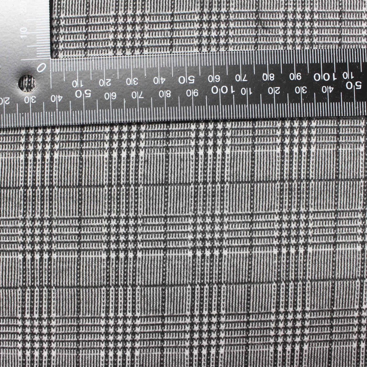 Black Plaid Knit, Polyester, 190 gsm, 135 cm
