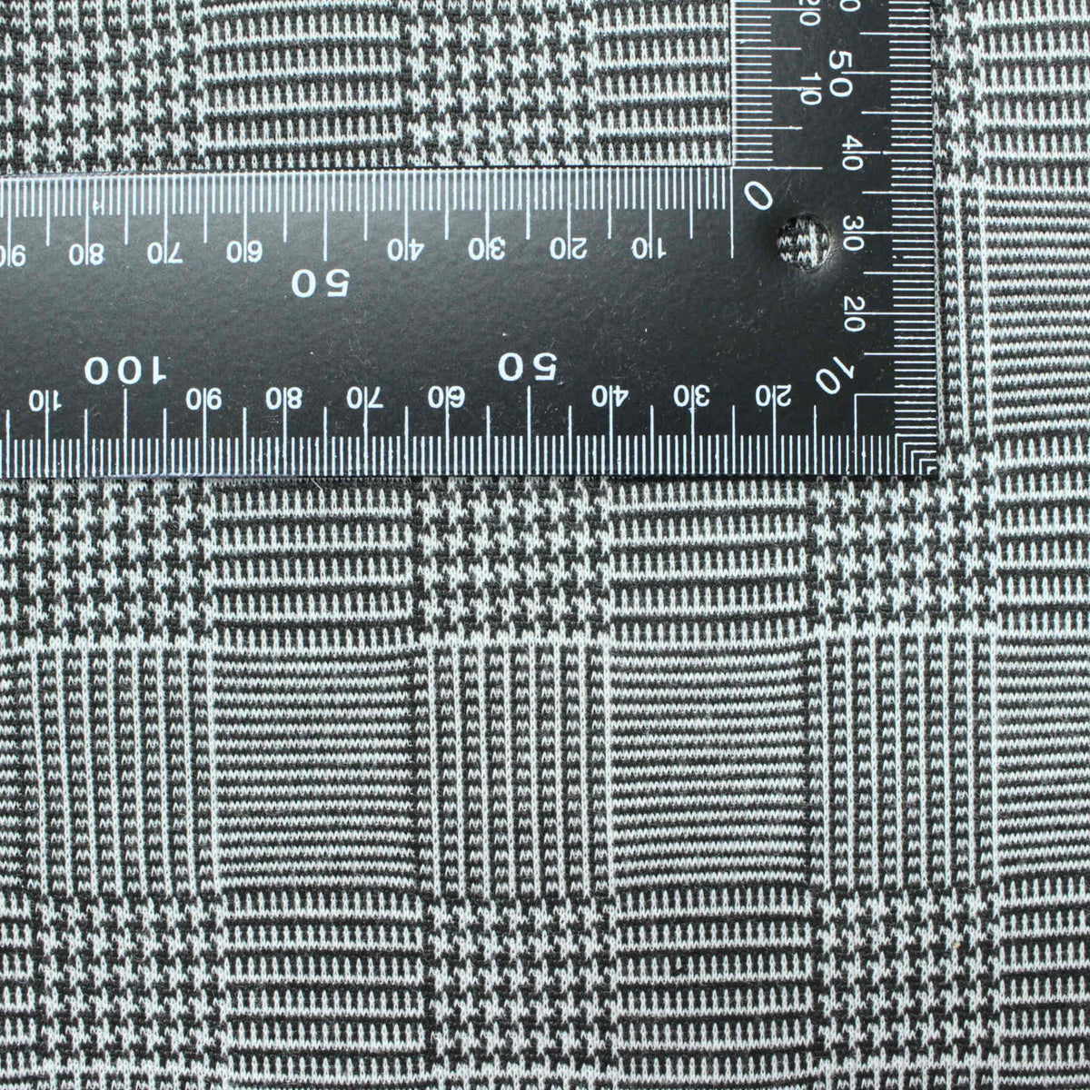 Black Plaid Knit, Polyester, 243 gsm