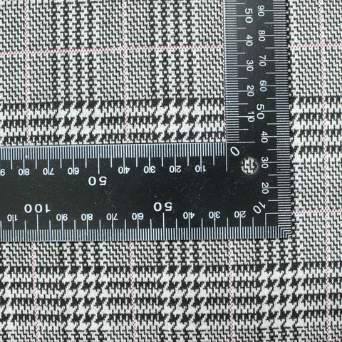 Black Plaid Jacquard, Polyester, 288 gsm