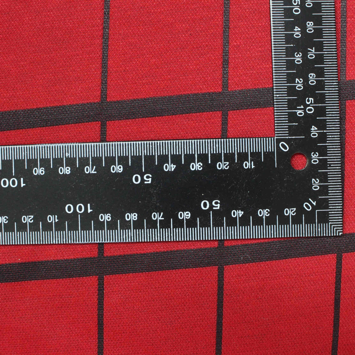 Red Grid Jacquard, Polyester