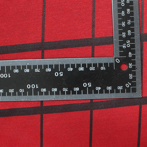Red Grid Jacquard, Polyester