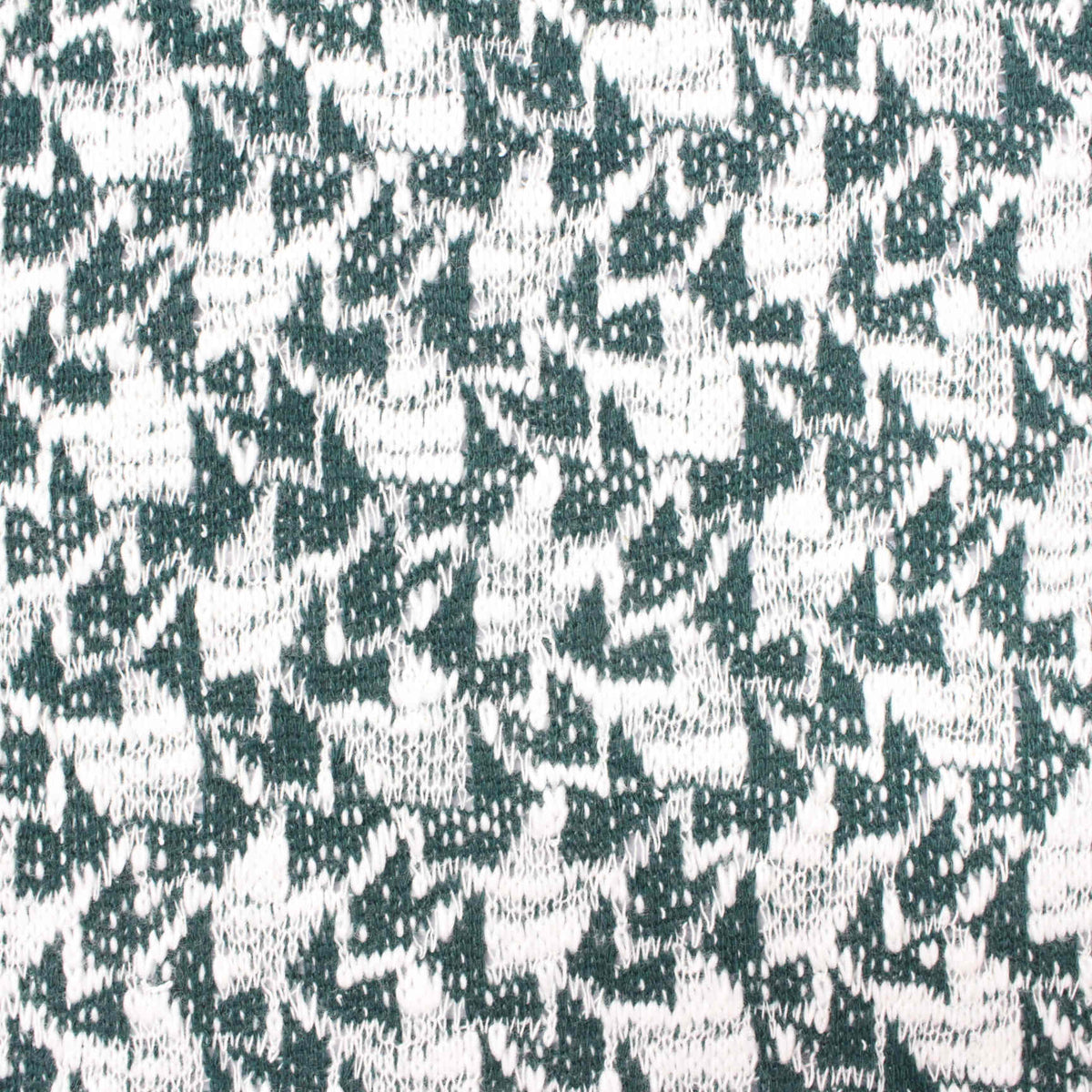 Dark Green Abstract Chunky Knit, Cotton-Poly