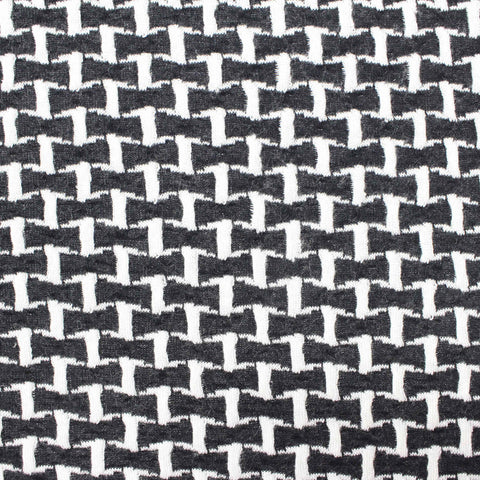 Black Geometric Jacquard, Viscose-Poly, 248 gsm