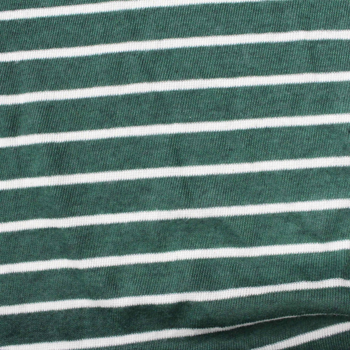 Green Horizontal-Stripe Rib Knit, Poly-Cotton