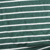 Green Horizontal-Stripe Rib Knit, Poly-Cotton