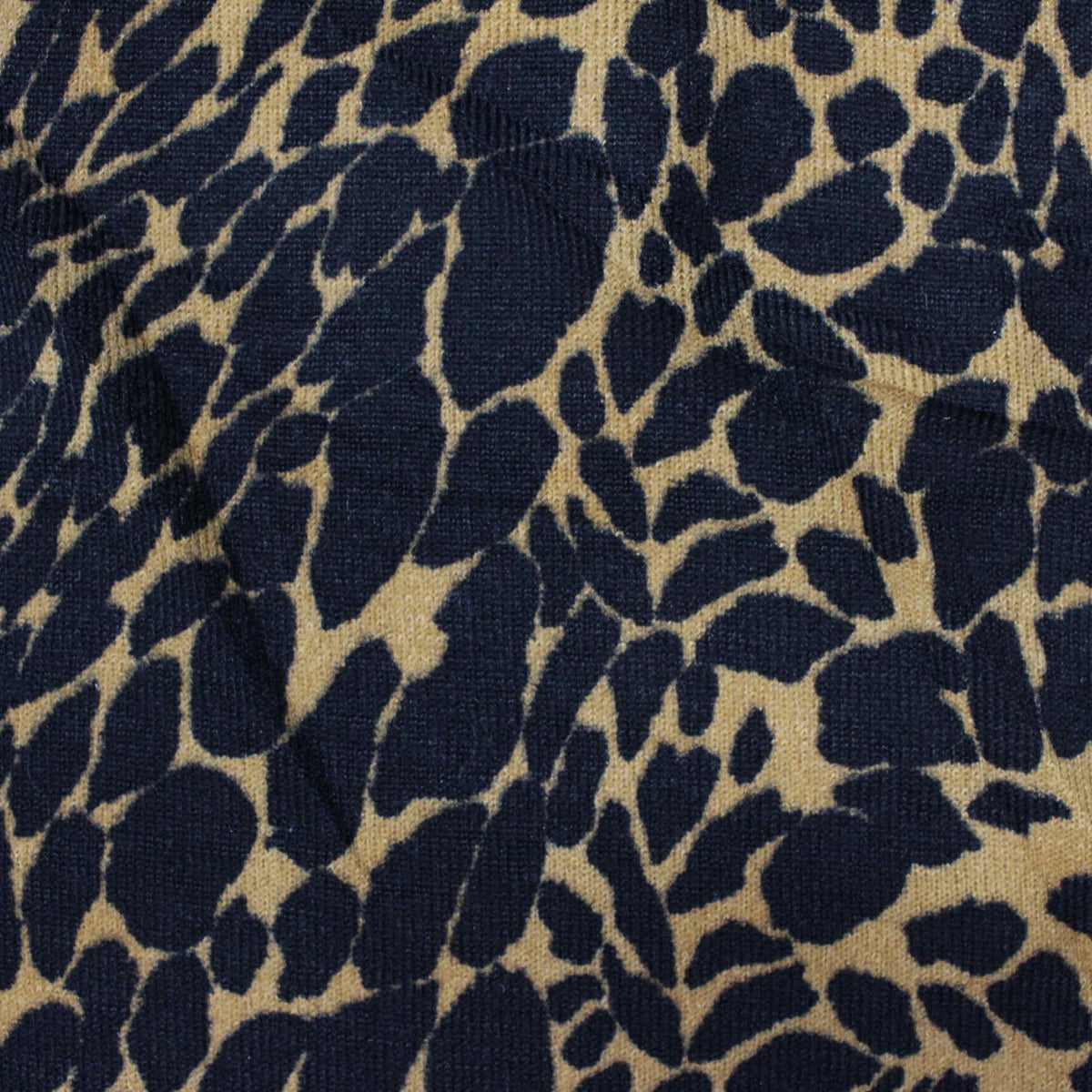 Dark Blue Animal Print Chunky Knit