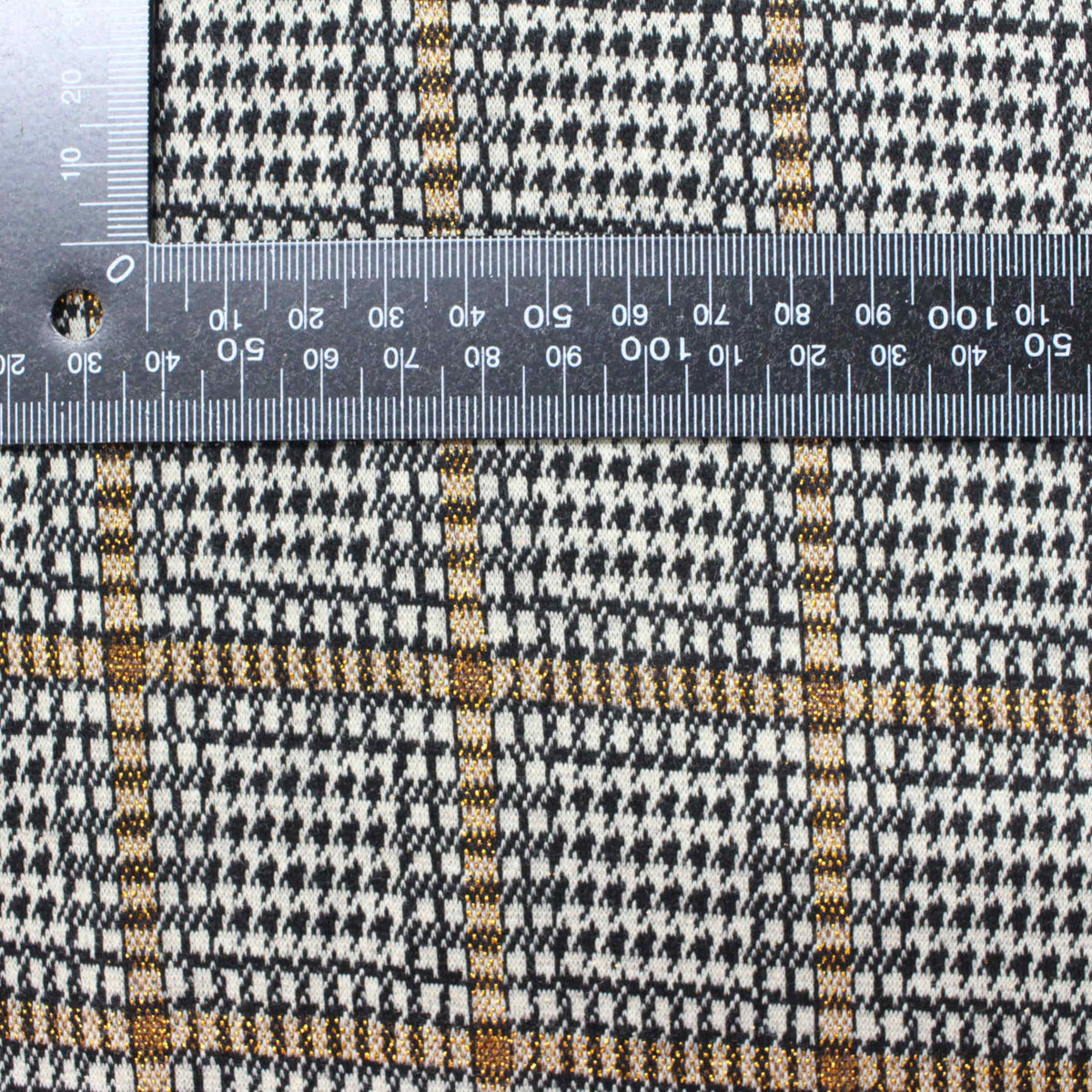 Black Houndstooth Jacquard, Poly-Viscose, 316 gsm