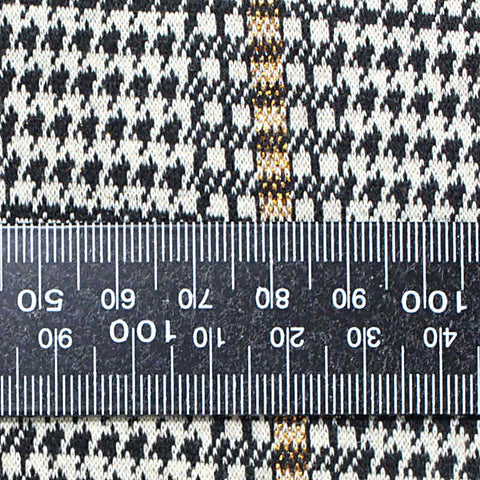 Black Houndstooth Jacquard, Poly-Viscose, 316 gsm