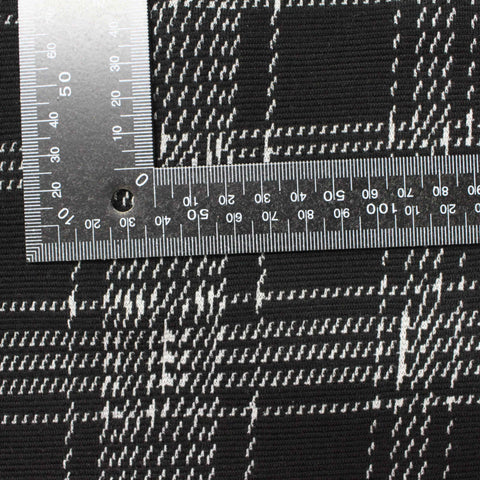 Black Textured-Plaid Jacquard, Polyester