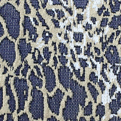 Dark Blue Animal Print Jacquard, Polyester