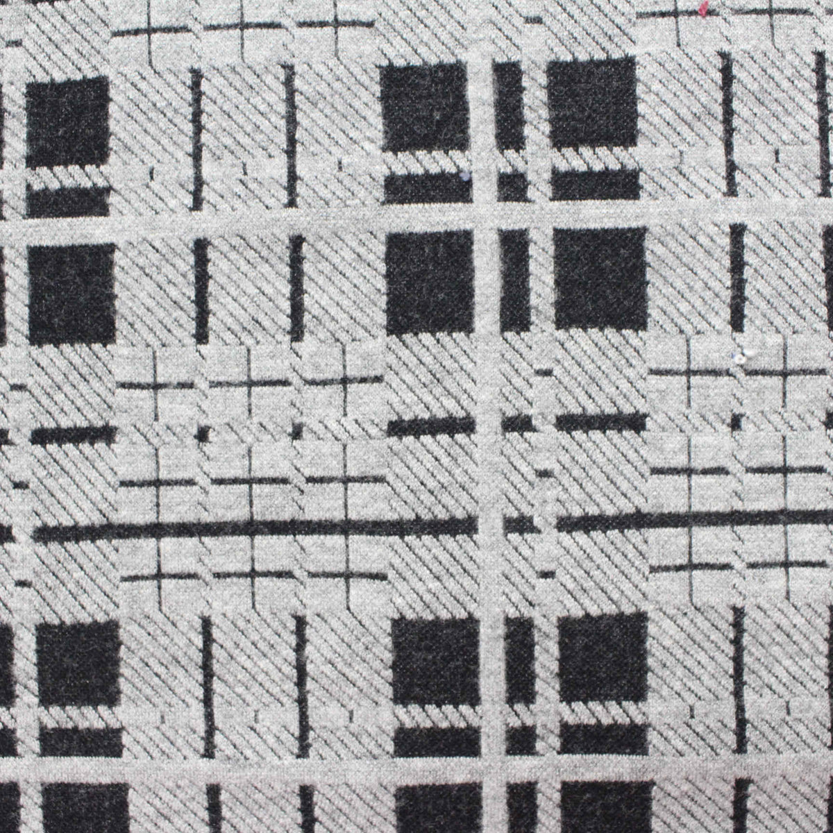 Dark Grey Plaid Jacquard, Poly-Viscose, 336 gsm