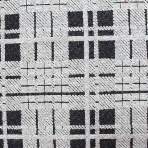 Dark Grey Plaid Jacquard, Poly-Viscose, 336 gsm