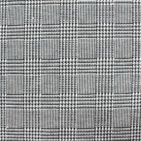 Black Plaid Knit, Poly-Viscose, 252 gsm