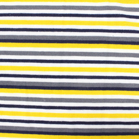 Yellow Horizontal-Stripe Knit, 215 gsm