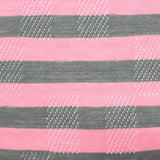 Pink Horizontal-Stripe Pointelle Knit, Viscose-Nylon