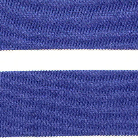 Blue Horizontal-Stripe Jersey Knit, Viscose-Poly