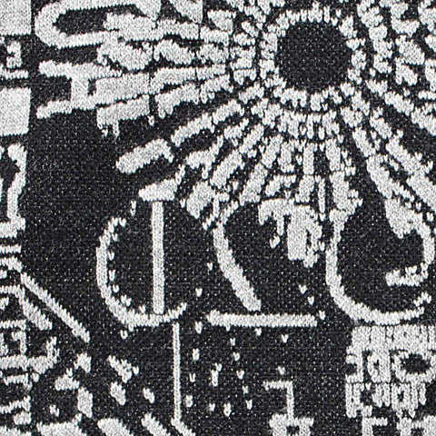 Black Abstract Jacquard, Viscose-Poly