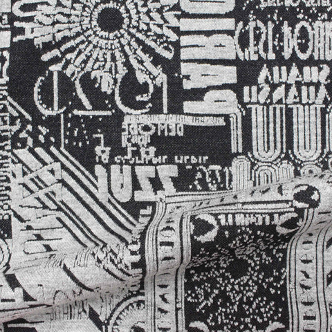 Black Abstract Jacquard, Viscose-Poly