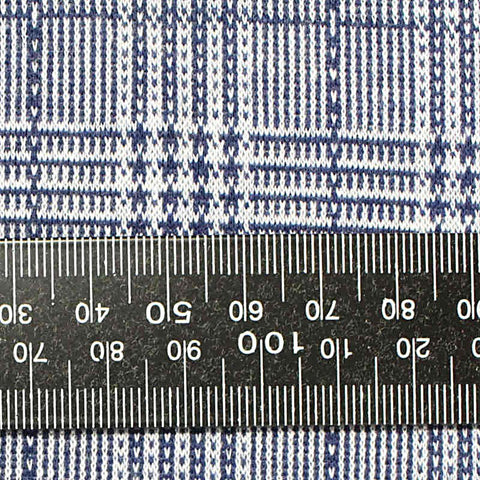 Blue Plaid Jacquard, Viscose-Poly