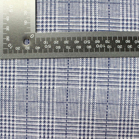 Blue Plaid Jacquard, Viscose-Poly