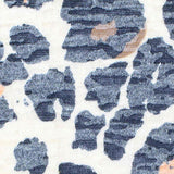 Dark Blue Bold-Leopard Jersey Knit, Poly-Cotton — texture