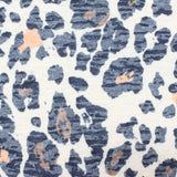 Dark Blue Bold-Leopard Jersey Knit, Poly-Cotton