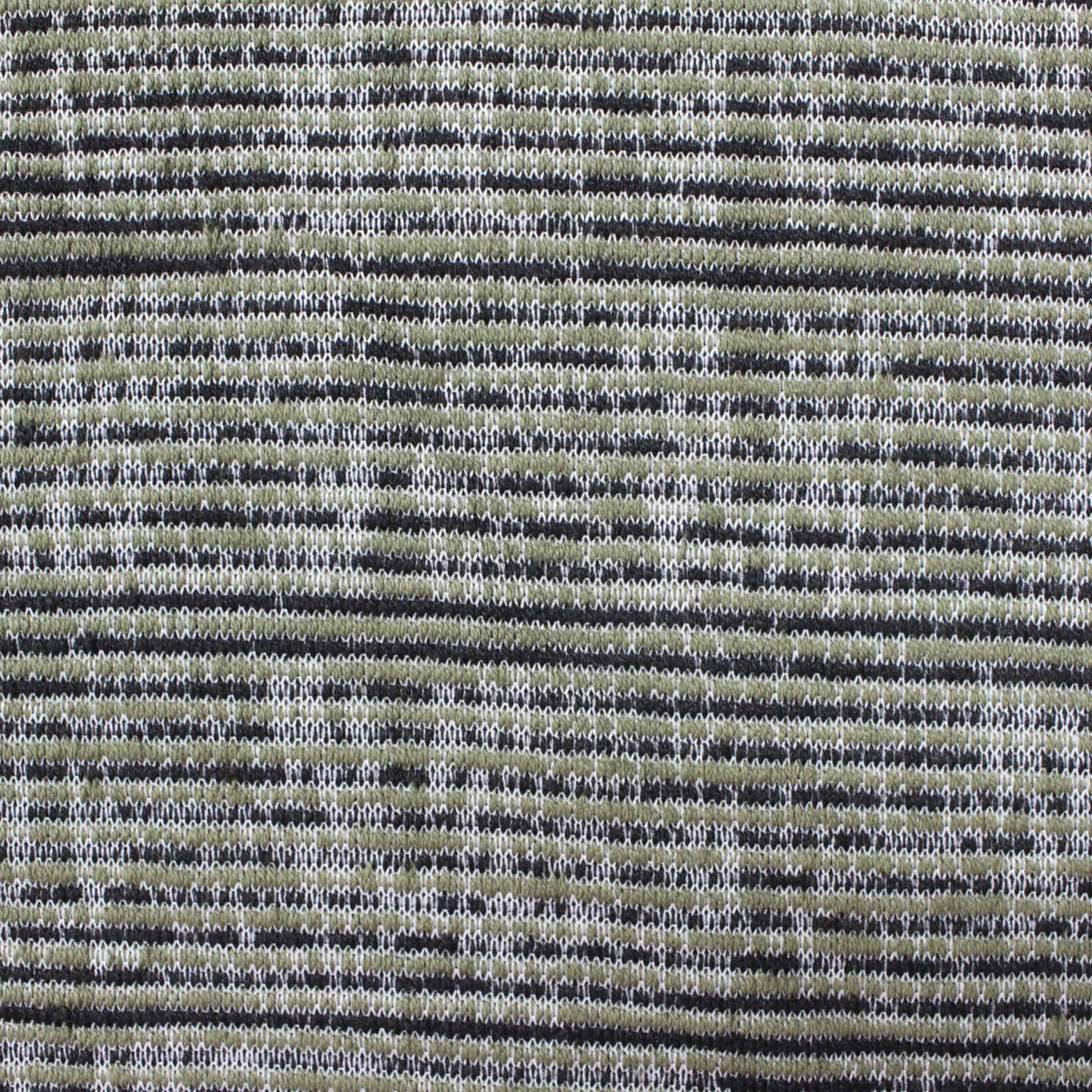 Black Horizontal-Stripe Chunky Knit, Poly-Cotton, 292 gsm