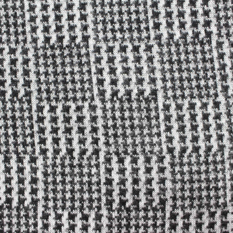 Black Houndstooth Chunky Knit, Viscose-Poly, 268 gsm