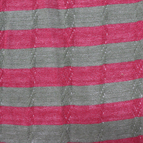 Pink Horizontal-Stripe Pointelle Knit, Viscose-Nylon, 180 gsm