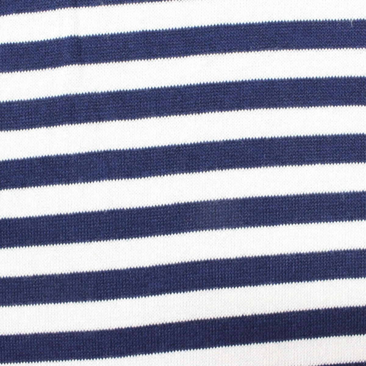Navy Horizontal-Stripe Jersey Knit, Viscose-Poly, 202 gsm