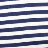 Navy Horizontal-Stripe Jersey Knit, Viscose-Poly