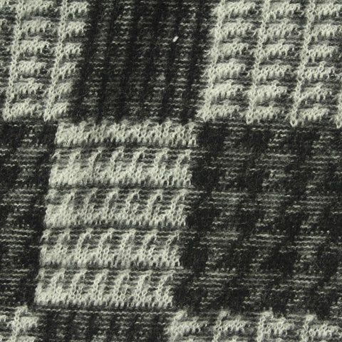 Black Large-Check Jacquard, Viscose-Poly