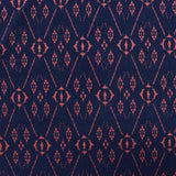 Orange-Red Geometric-Diamond Jacquard, Poly-Cotton