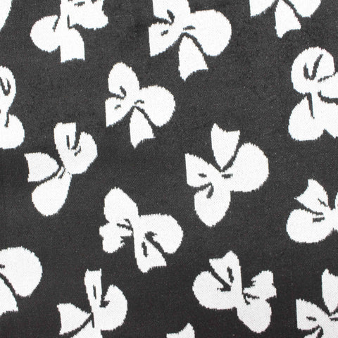 Jacquard Polyester Stretch Knit Fabric, 235 gsm, 147 cm — Black