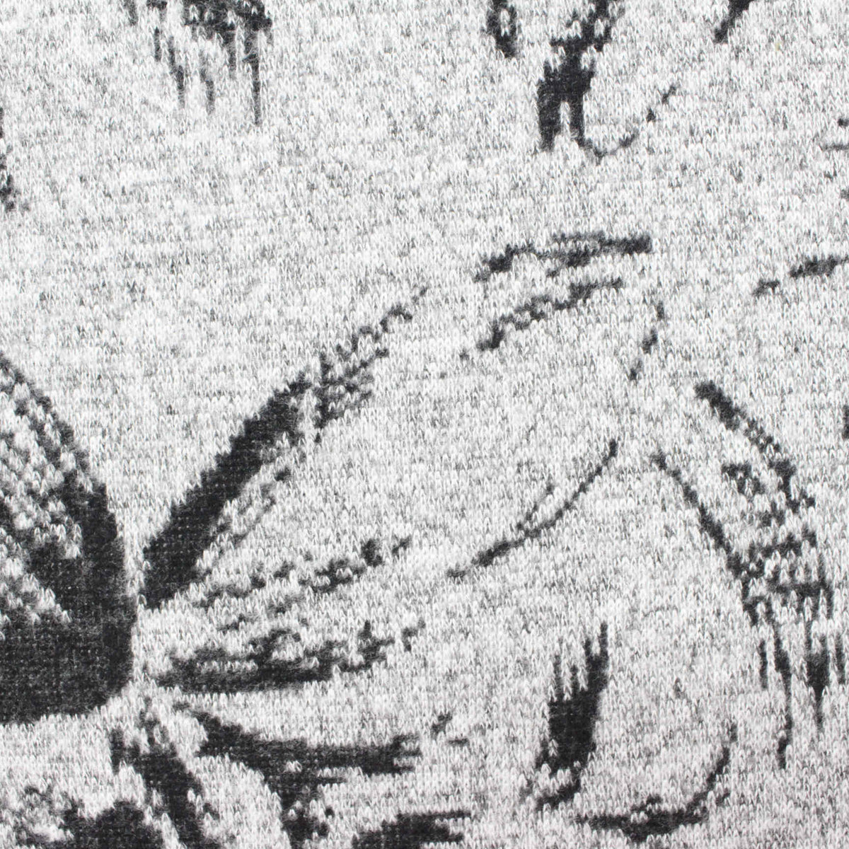 Black Abstract-Floral Jacquard, Viscose-Poly