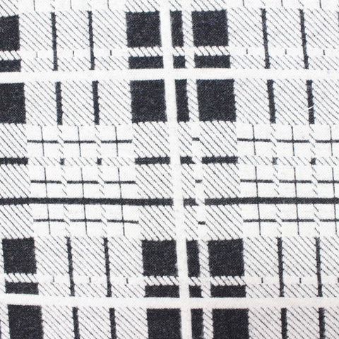 Black Plaid Jacquard, Viscose-Poly, 336 gsm
