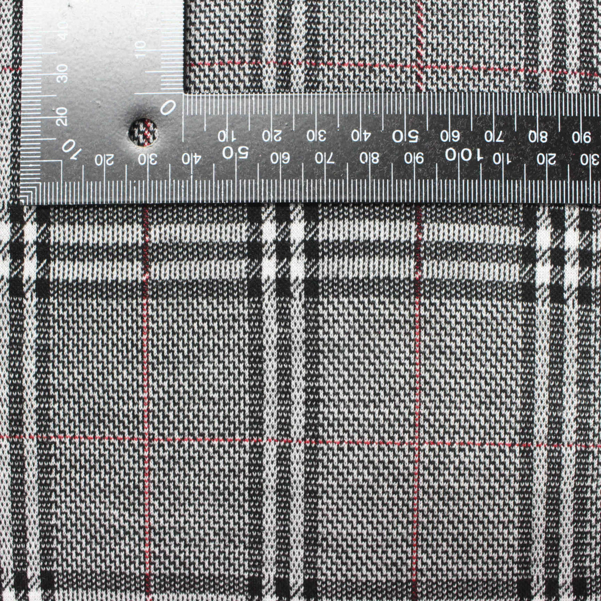 Black Plaid Jacquard, Viscose-Poly, 396 gsm