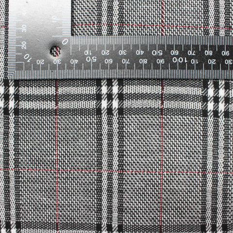 Black Plaid Jacquard, Viscose-Poly, 396 gsm