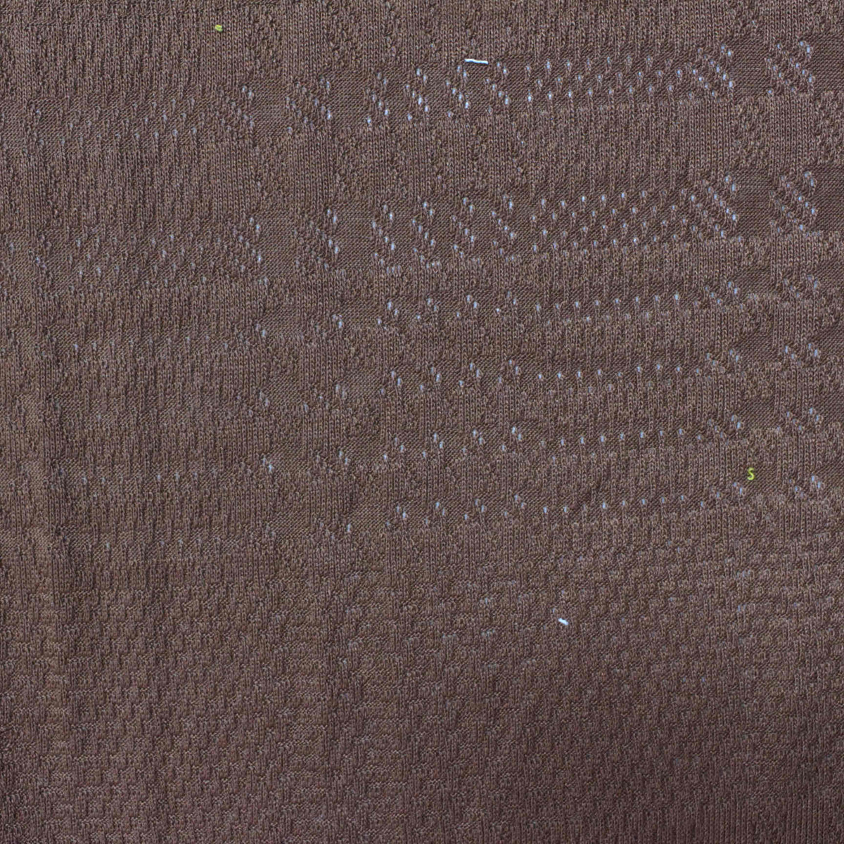 Brown Geometric Pointelle Knit, Poly-Viscose