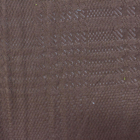 Brown Geometric Pointelle Knit, Poly-Viscose
