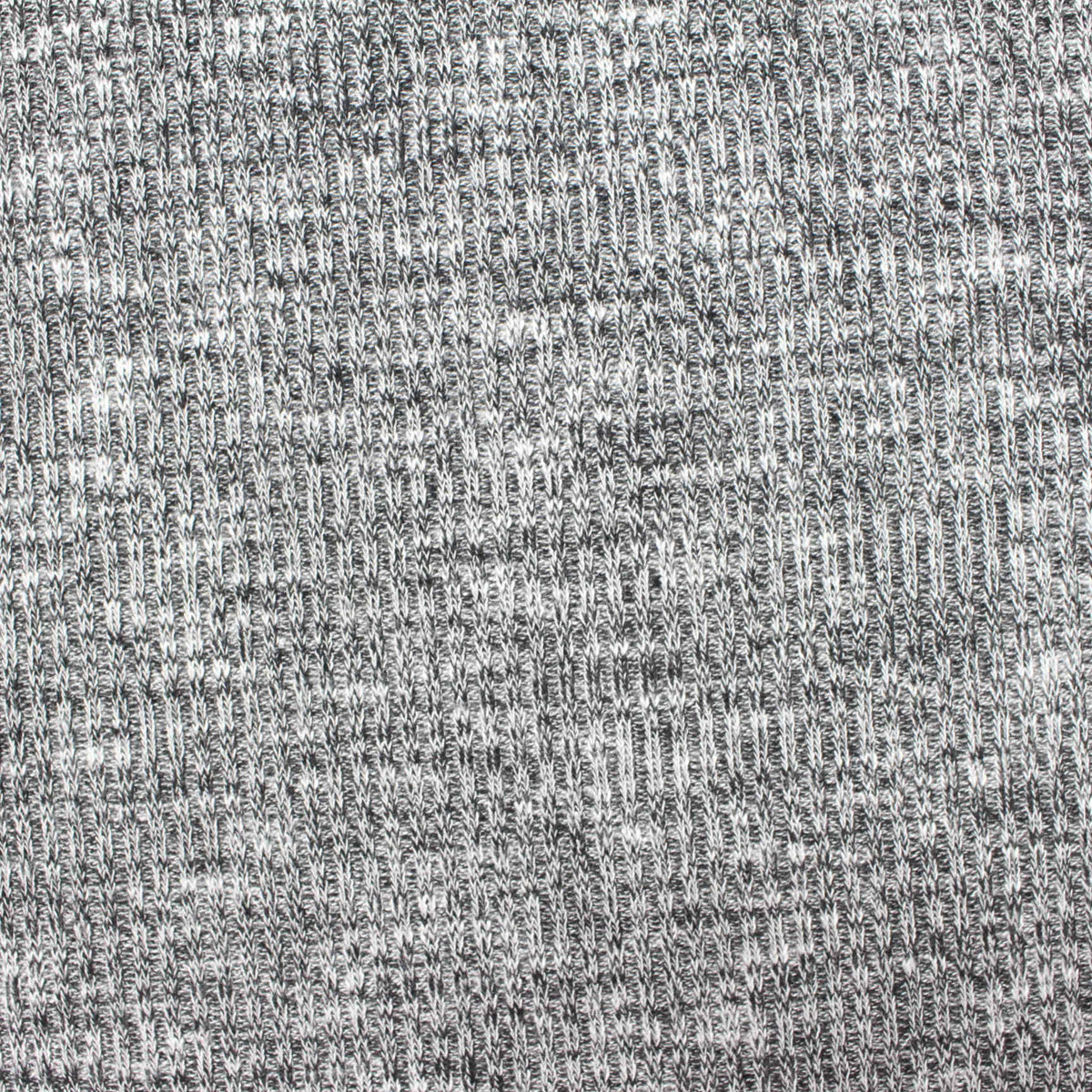 Black Marl Rib Knit, Viscose-Poly, 242 gsm