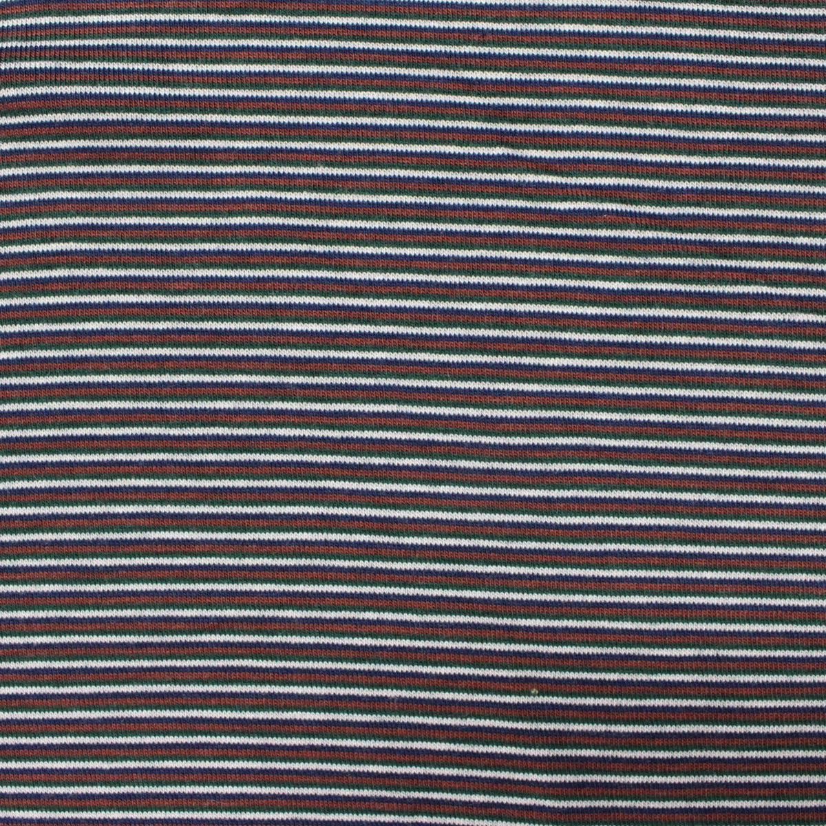 White Horizontal-Stripe Interlock Knit, Polyester