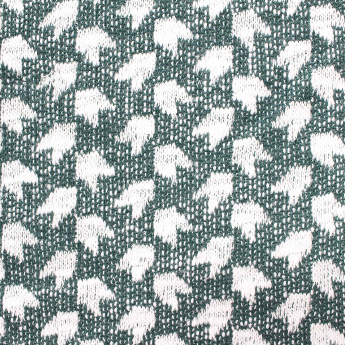 White Abstract Chunky Knit, Cotton-Poly, 294 gsm