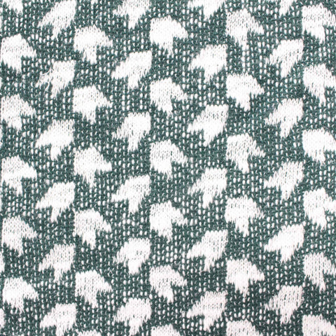 White Abstract Chunky Knit, Cotton-Poly, 294 gsm