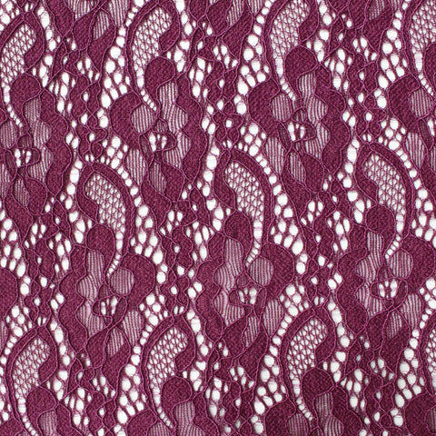 Nylon Stretch Lace Fabric, 159 gsm, 150 cm — Purple