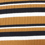 Brown Horizontal-Stripe Rib Knit, Poly-Viscose