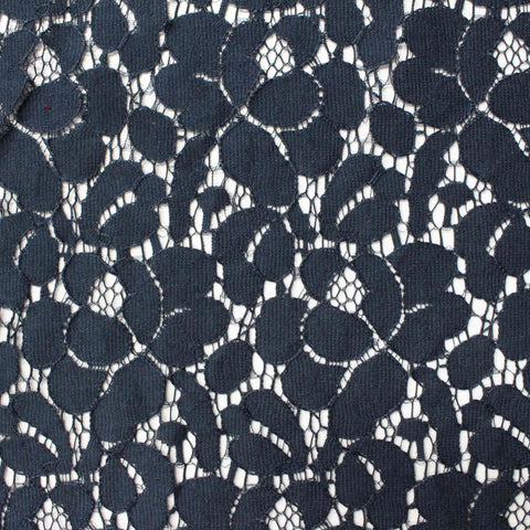 Navy Floral Knit, Cotton-Nylon