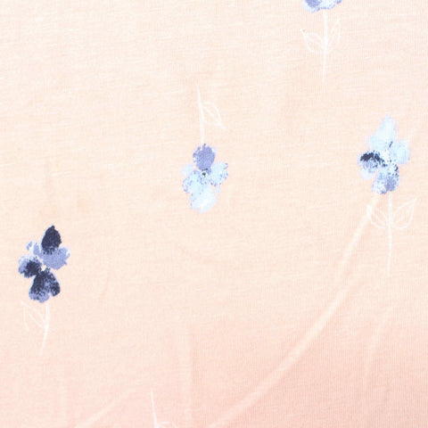 Blue Flowers Jersey Knit