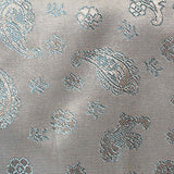 Light Blue Paisley Jacquard, Poly-Viscose — texture