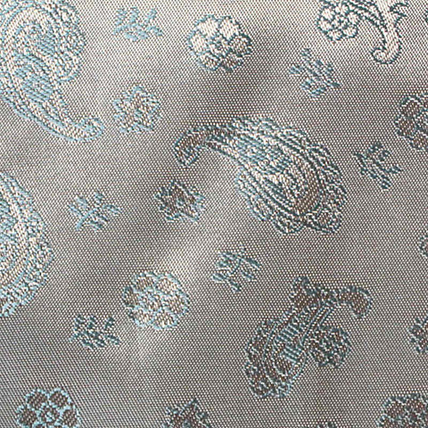 Light Blue Paisley Jacquard, Poly-Viscose